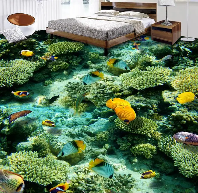 2019 водонепроницаемые обои Vynil полы океана 3D для кухни гостиной спальни ванной