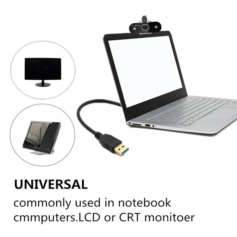 

2K 1080P HD Webcam With Cover And Microphone Auto Focus PC Desktop Webcamera For Live Broadcast Video Call PC Online Learning
