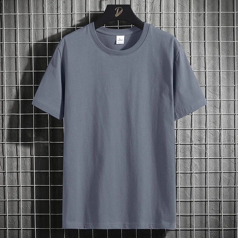

2021 summer pure cotton solid color men's short-sleeved t-shirt men's half-sleeved bottoming top ZL15