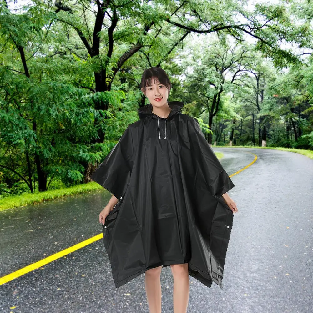 EVA плащи многоразовые дождевые пончо с капюшонами и рукавами легкие для взрослых