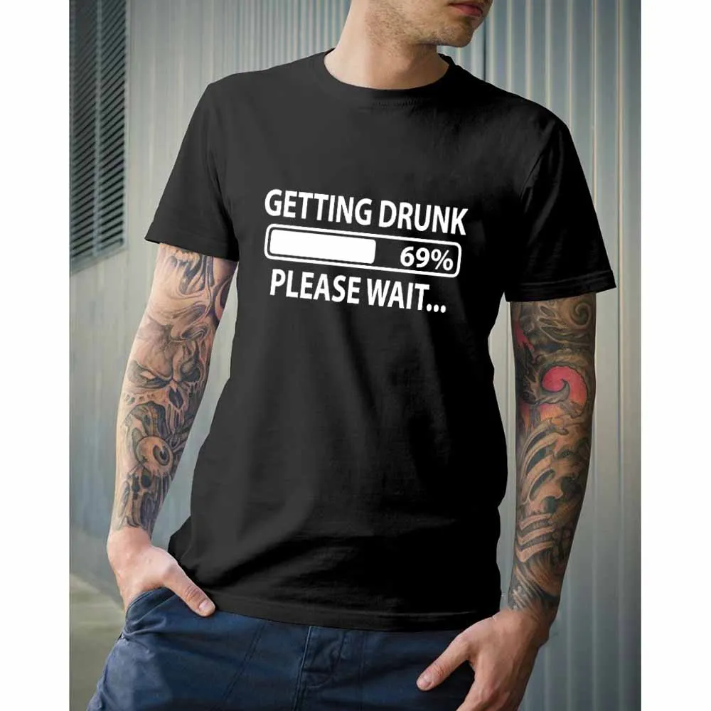 

2021 Summer Men's T-shirts Getting Drunk Funny Print T Shirts T-shirt Streetwear Graphic Men Short Sleeve O-neck Fashion Tees