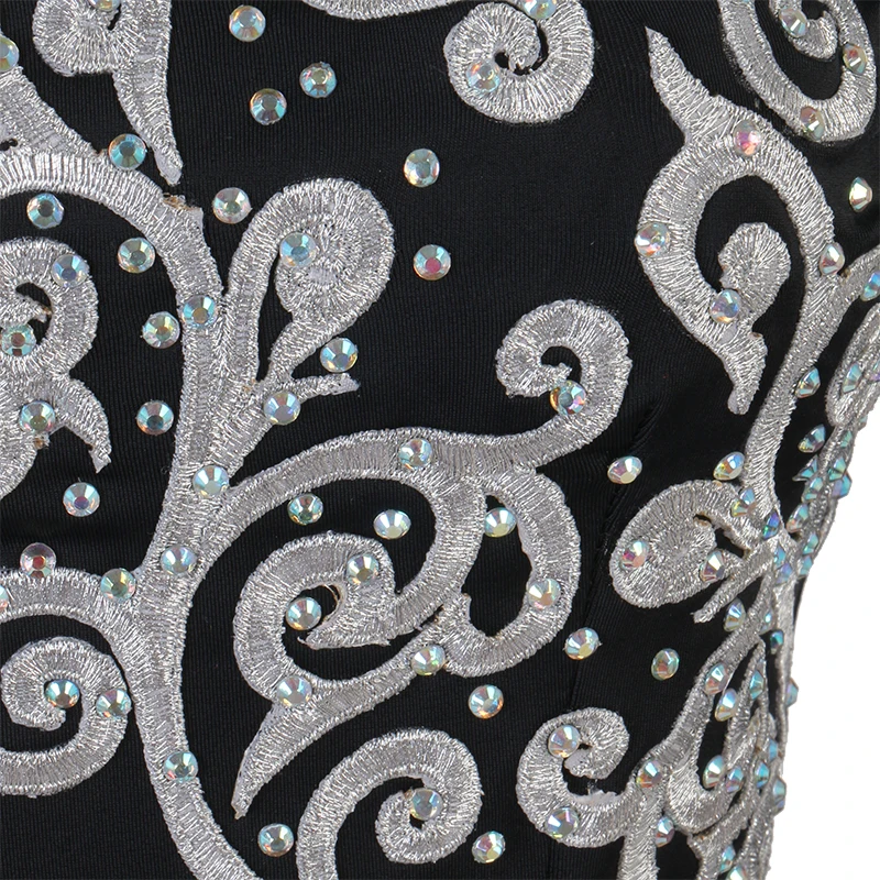 Женское платье для латиноамериканских танцев черное девочек и детей танго Самба