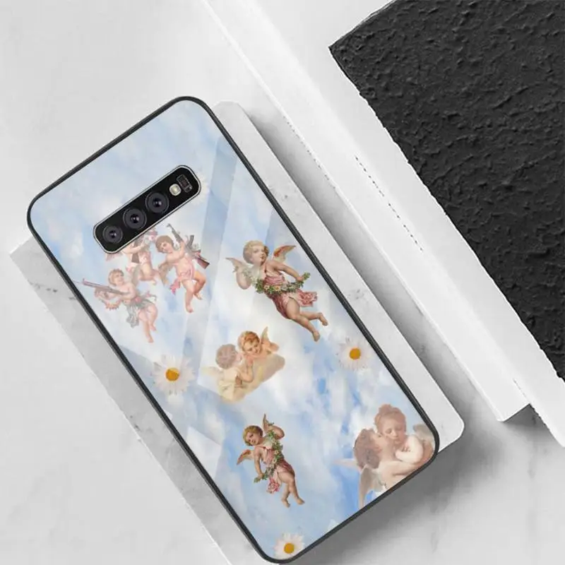 

Clouds Clow Angels Aesthetic Phone Case For Galaxy Tempered Glass Cases Apply To S10 S9 S8 S7 S6edge Plus TPU Cover