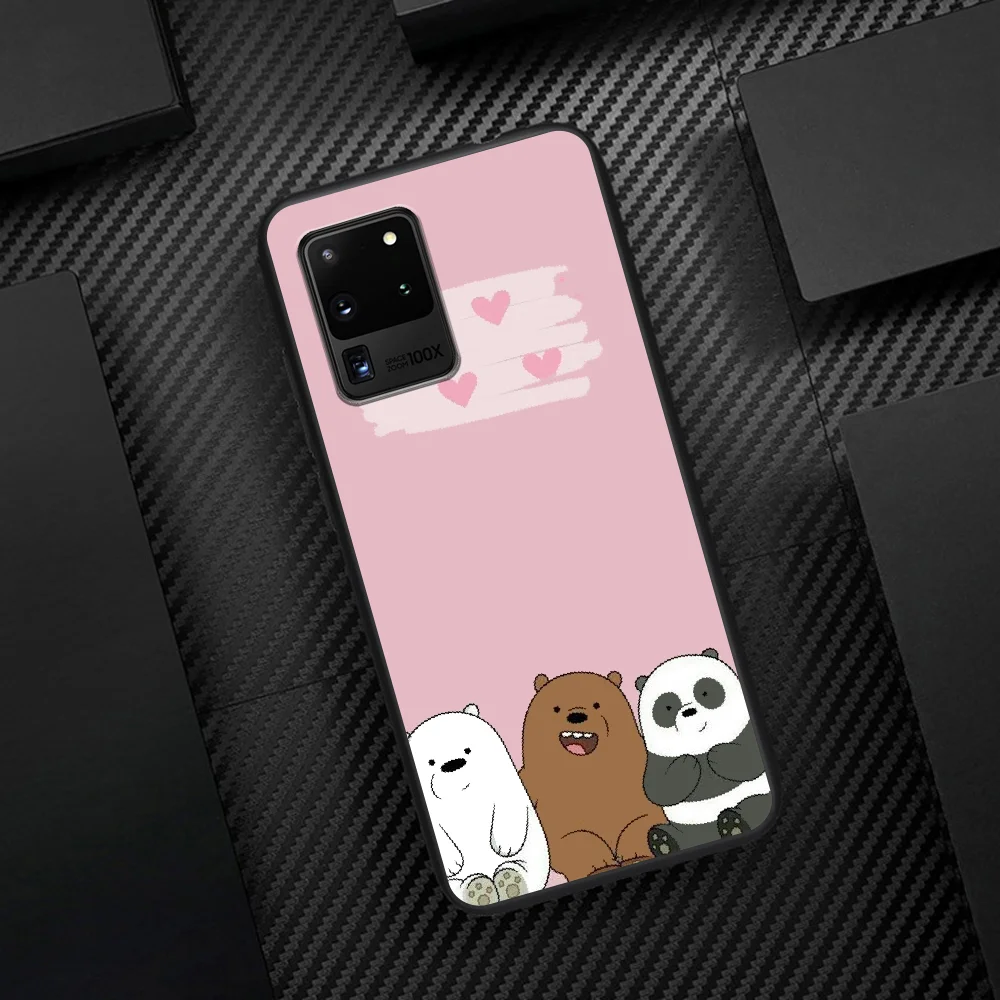 

Cute Cartoon We Bare Ice Bear Phone Case Cover Hull For Samsung Galaxy S 6 7 8 9 10 e 20 Edge Note 8 9 10 Plus black Hoesjes