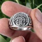 Мужское кольцо из нержавеющей стали с изображением Древа Жизни викингов