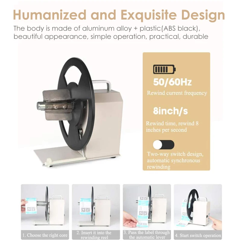 

Automatic Label Tags Rewinder Machine Rewinding Machine Bidirectional Rewinder Adjustable Core Holder 1-3 inch Synchronize