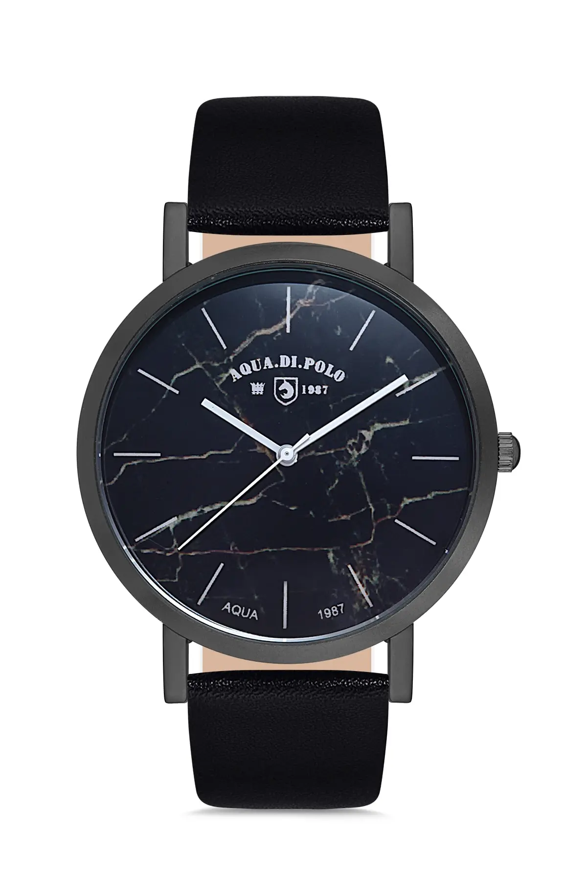 

2020 top Brand Luxury Fashion Unisex Black Leather Quartz Wrist watch APSV1-A5280-UD333 Aqua di Polo 1987
