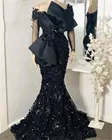 Aso Ebi вечерние платья в африканском стиле с длинным рукавом 2022 с бисером и бантом вечерние платья для женщин вечернее платье