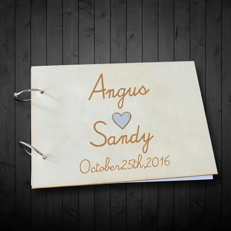 Деревянный деревенский свадебный альбом для гостей Персонализированная