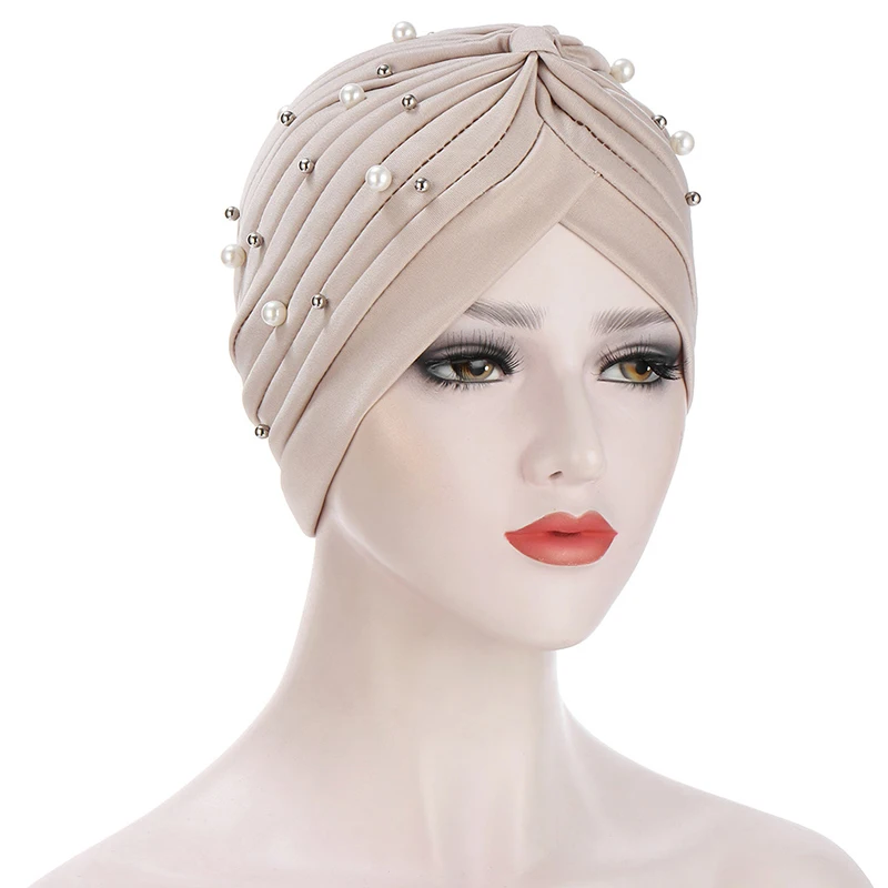 

Pleated Ladies Hats Indian Hat Muslim Turban Hats Large And Small Beaded Turban Hats Fashion Folds Polyester Cap Slouchy Caps