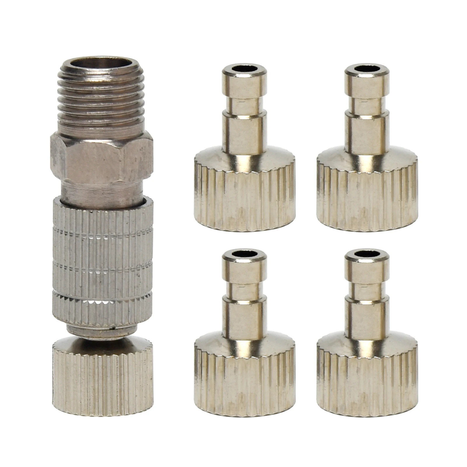 

6pcs Metal Male Female Disconnect Coupling Direct Fit Fittings Adapter Professional Quick Release Connector Air Brush Power Tool