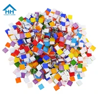500gpack diy mosaic making tiles for art crafts creation square candy mosaic tiles transparent glass tessera home decorations