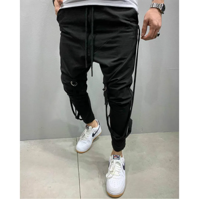

Men Casual Joggers Pants Solid Color Sweatpants Male Fitness Bodybuiding Workout Trouser Mens Sportswear Hip Hop Harem Pants