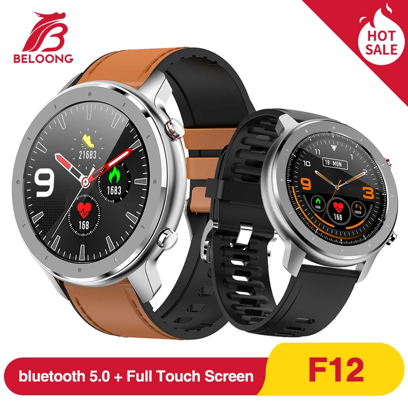 BELOONG F12 bluetooth V5.0 Смарт часы 1 28 дюймов полный сенсорный экран для сердечного ритма