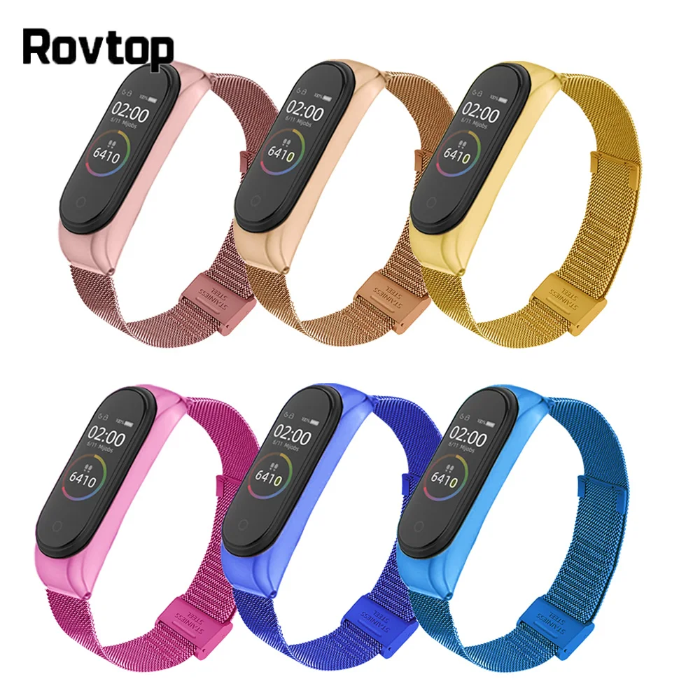 Ремешок Rovtop для Xiaomi Mi Band 3 браслет магнитный металлический из нержавеющей стали