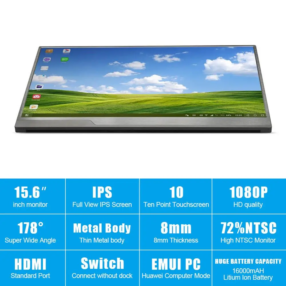 Link Face 2020New Design большой экран 15 6 дюймов 1080P сенсорный игровой монитор USB Type C для Android