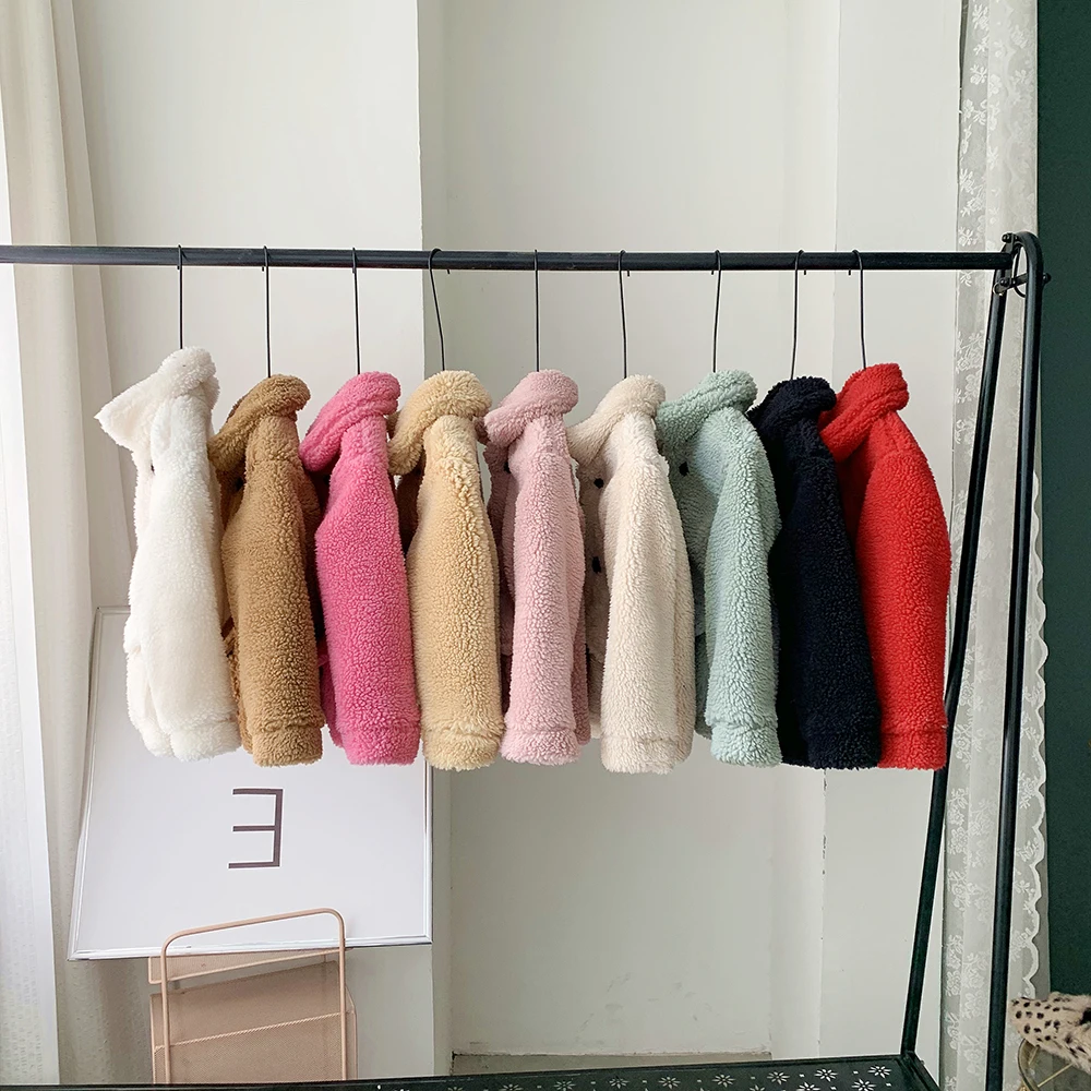 Детское зимнее пальто из ягненка и бархата на искусственном меху для девочек