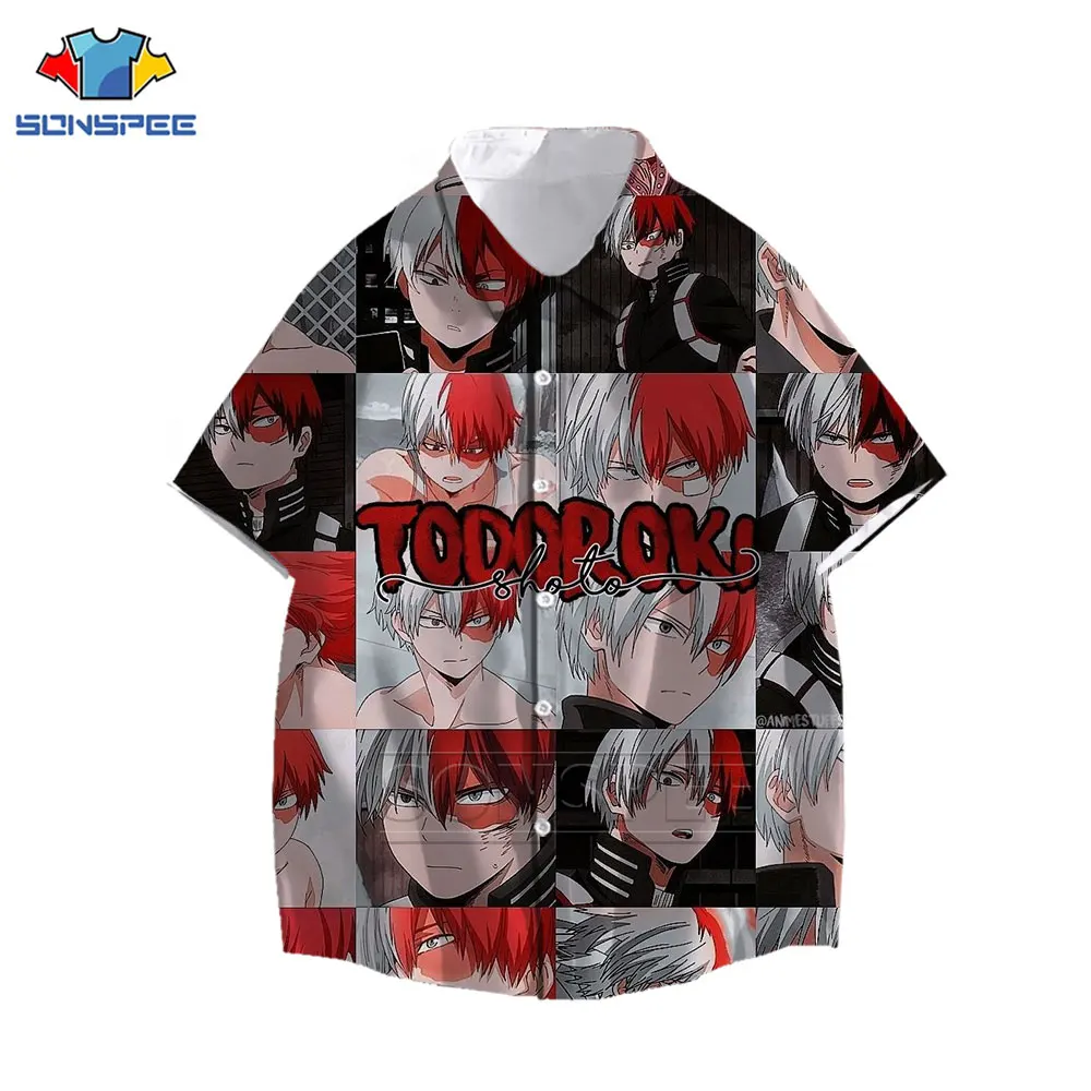 Anime My Hero Academia Todoroki Shoto Shirt 3D print Many Faces High Quality Men Women Shirts Summer Casual Hawaiian Shirts Tops