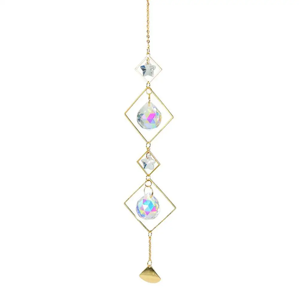 

2021 Moon Sun Ball Crystal Suncatcher Metal Prism Ornament Suncatcher Hanging Gifts Decoration For Home Car Garden Pendant I8I2
