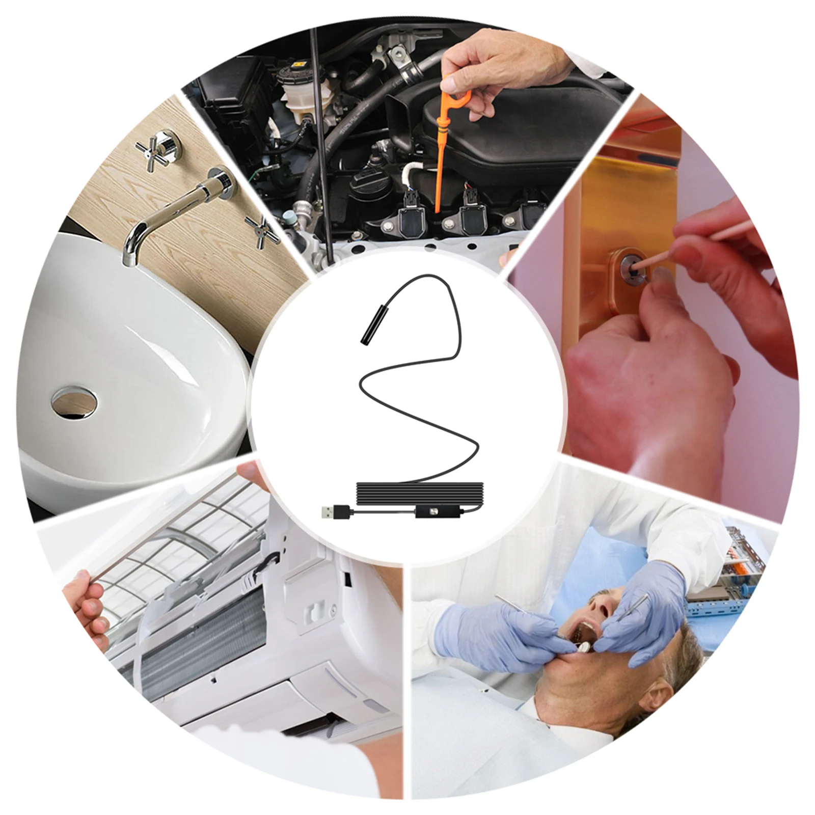 5 мм 6 светодиодный камера эндоскопа для IP67 Водонепроницаемый инспекциионный