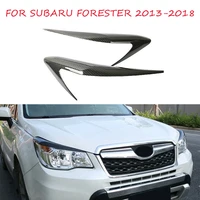 for subaru forester 2013 2014 2015 2016 2017 2018 carbon fiber headlights cover head lamp eyebrow exteriors trims stickers
