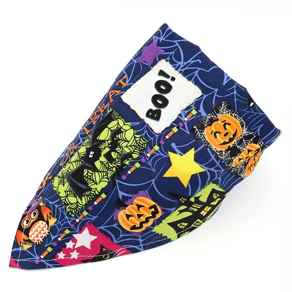 Черный 1 шт. бандана для домашних собак осень Хэллоуин щенок собака кошка нагрудники-шарфы моющиеся аксессуары для домашних животных персонализированные банданы для собак поставщик - Цвет: Черный