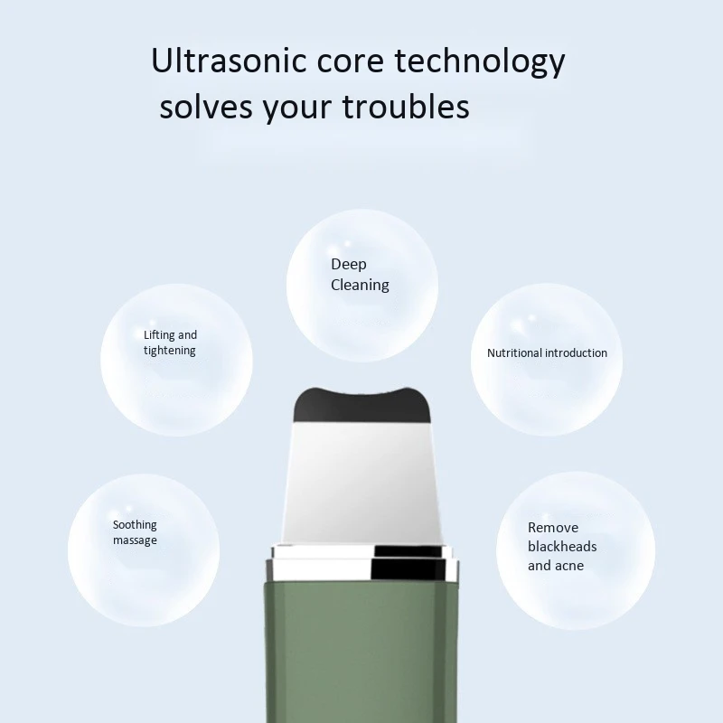 

Hot Facial Skin Scrubber Electric Peeling Shovel Pore Cleaner Face Lifting Care Device Green