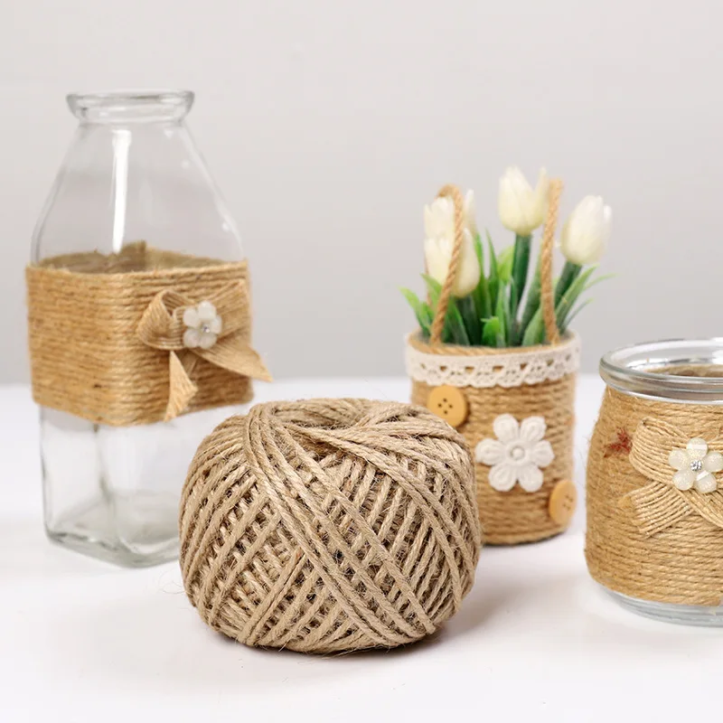 Джутовый шпагат из натуральной джутовой веревки 50 м веревка пеньковой