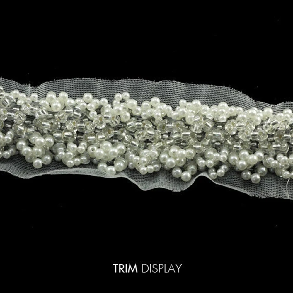 5 ярдов плетеная тесьма расшитая блестками искусственный жемчуг стразы костюм с