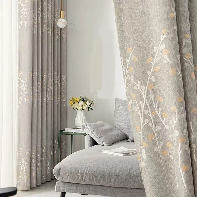 

Fashion Modern Blackout Curtains Simple European Style Jacquard Living Room Floor-to-ceiling Windows Bedroom Curtains