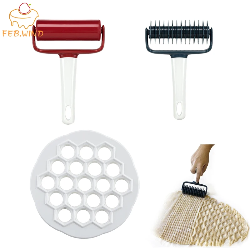 

Plastic Mini Pie Set Ravioli Mold Kit Dumpling Maker Set Include 19 Hole Shape Mold Lattice Cutter Smooth Roller Pastry Tool 035