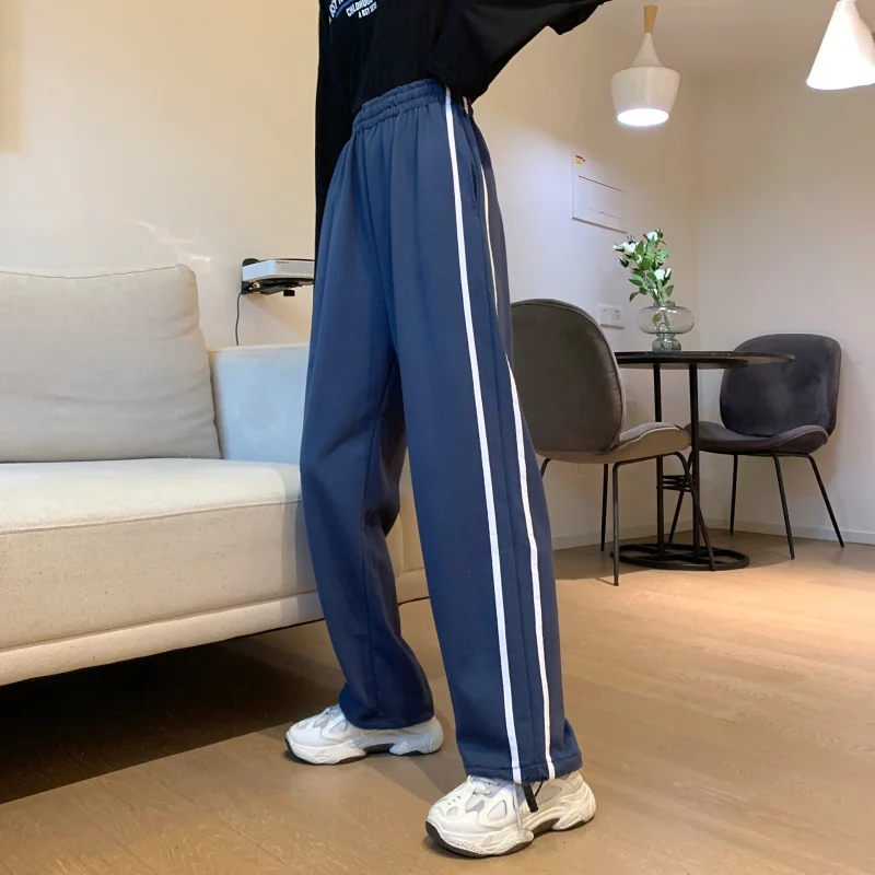 

Women Dance Pants Cotton Plus Size High Waist Joggers Baggy Wide Leg Sweatpants Elastic Waist Trousers Streetwear with Pocket