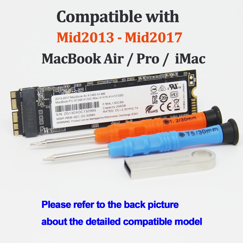Новый твердотельный накопитель 128 ГБ 256 512 1 ТБ SSD PCIE NVMe Macbook Pro A1502 A1398 Air A1465 A1466 iMac A1418