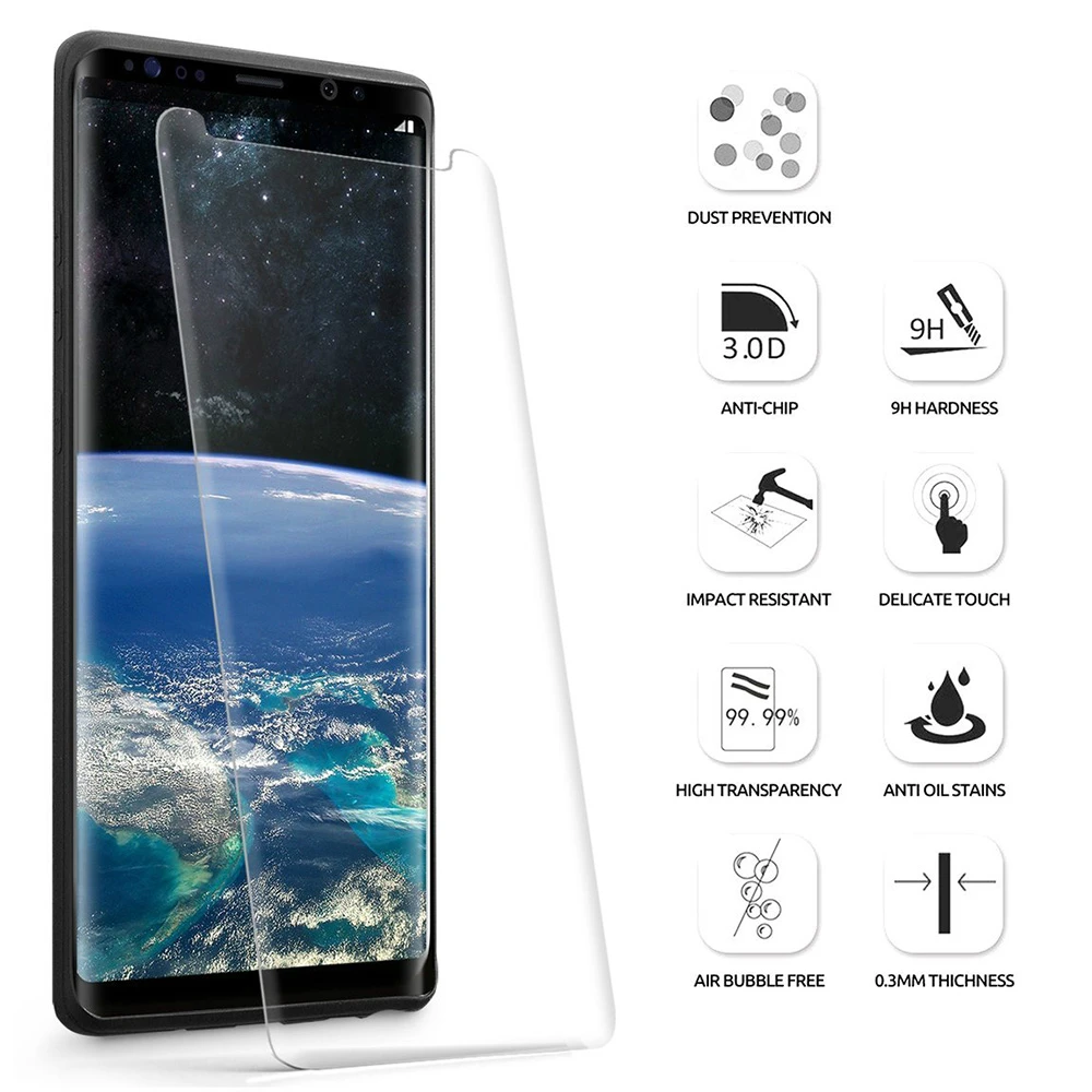 Изогнутое защитное 3d-стекло JGKK для Samsung Galaxy Note 8 Защита экрана Note8 безопасное
