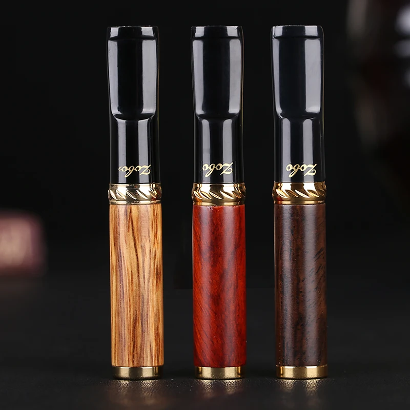 ZOBO подлинное черное дерево три фильтрации держатель для сигарет фильтр цикл Тип