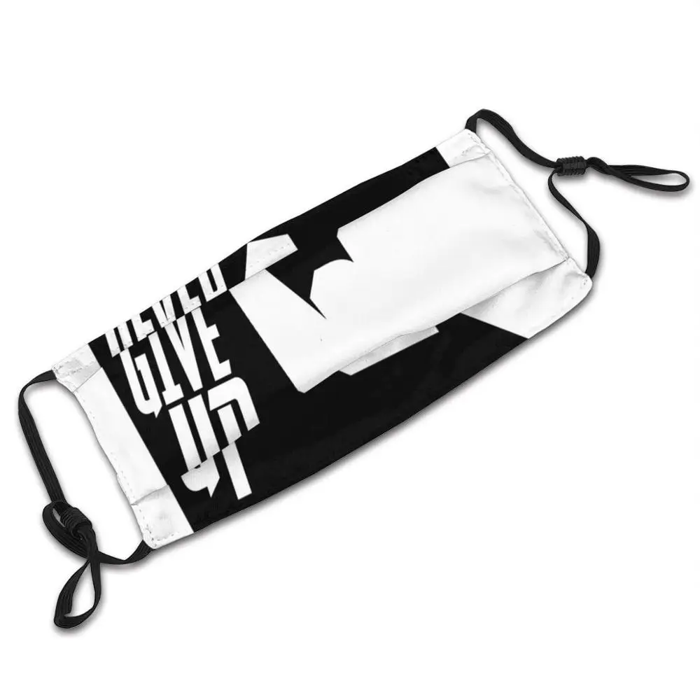

Never Give Up Black And White Print Face Mouth Mask Fashion Anti Dust Pollution Mask Unisex For Men Women Children Gym