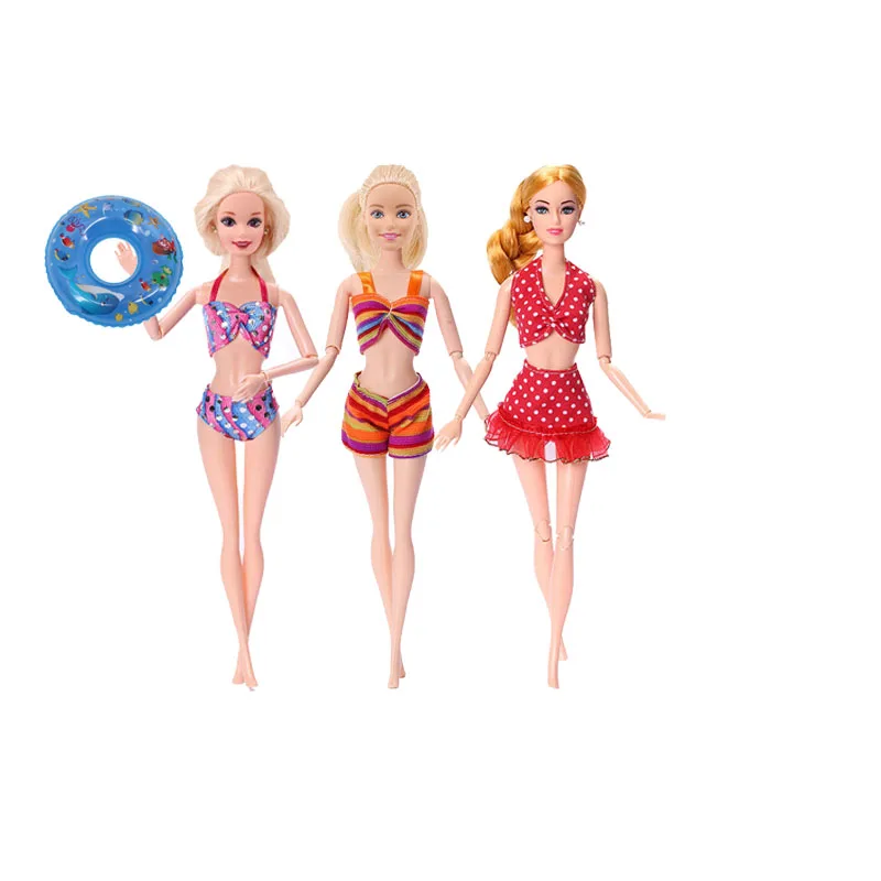 Кукла в купальнике для Барби комбинация колец плавания подходит коктейлей