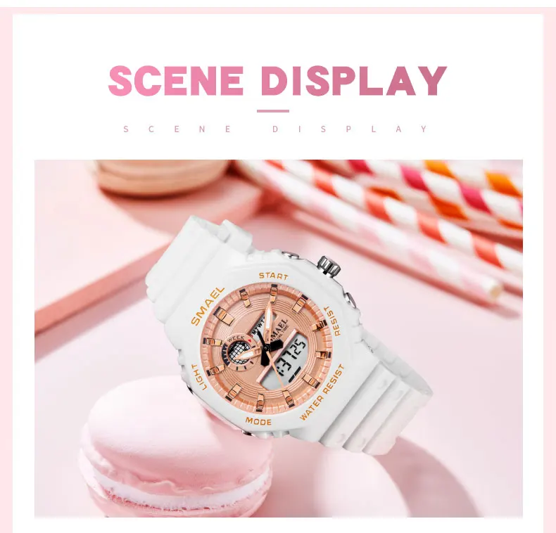 Watches For Women SMAEL Watch Waterproof Back Light LED Clock Alarm Stopwatch Ladies Wristwatches Gift 8037 Luxury Watch Women