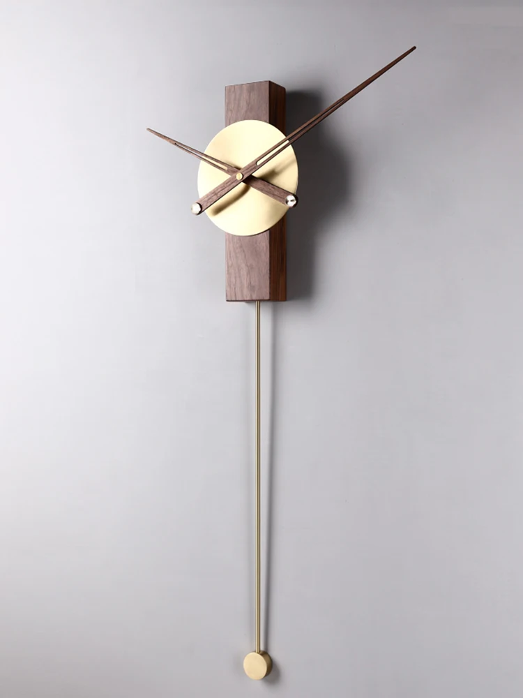 

Роскошные большие настенные часы в Испании, винтажные часы-Маятник из орехового дерева, современные металлические часы, Настенный декор, по...