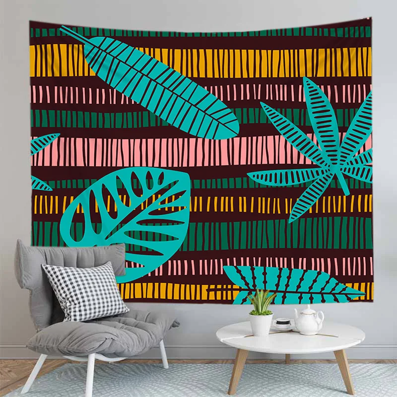 

Bohemian Tapestry Leaves Wall Hanging Tapestries Home Decor Bedspread Soft Fabric Blanket
