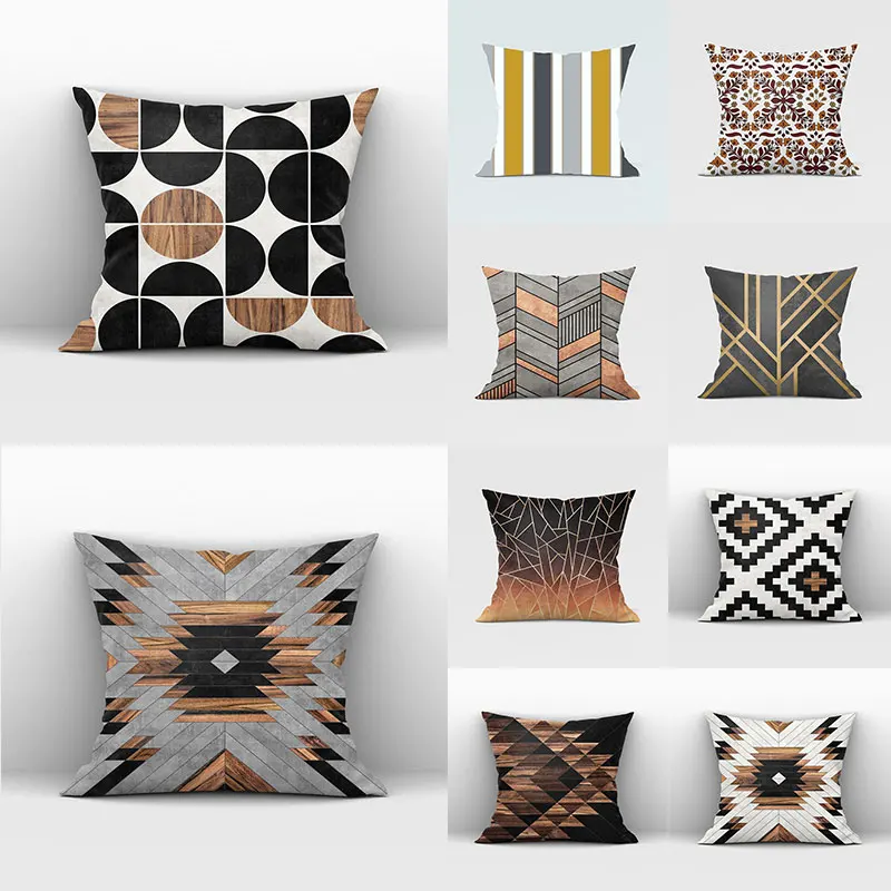 

Geometric Throw Pillow Case Cushion Cover Modern Nordic Style Grey Cushion Covers Car Sofa Pillow Cover Home Decor Pillowcases