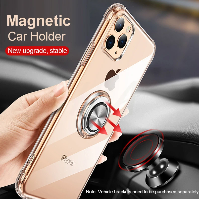 Силиконовый чехол с кольцом-держателем автомобильный держатель для iPhone X XR XS Max 11