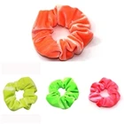 Женские флуоресцентные неоновые резинки, эластичные резинки для волос, цветные держатели для хвоста, розовые, зеленые, оранжевые, яркие аксессуары для волос