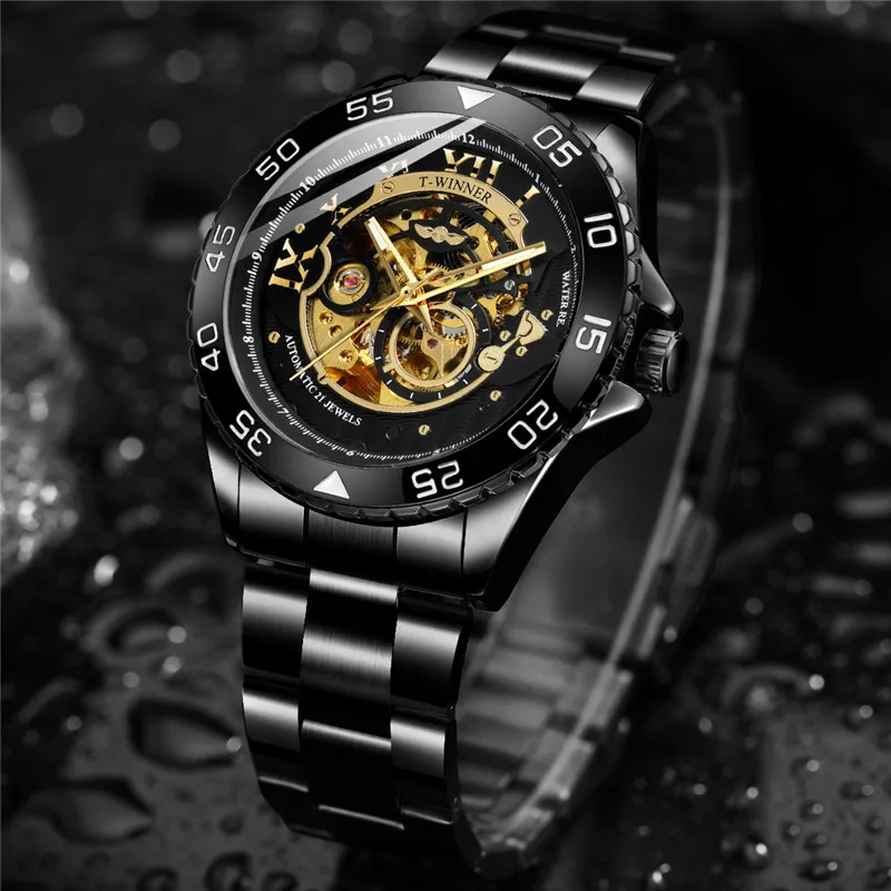 Часы наручные WINNER Мужские автоматические механические брендовые Роскошные