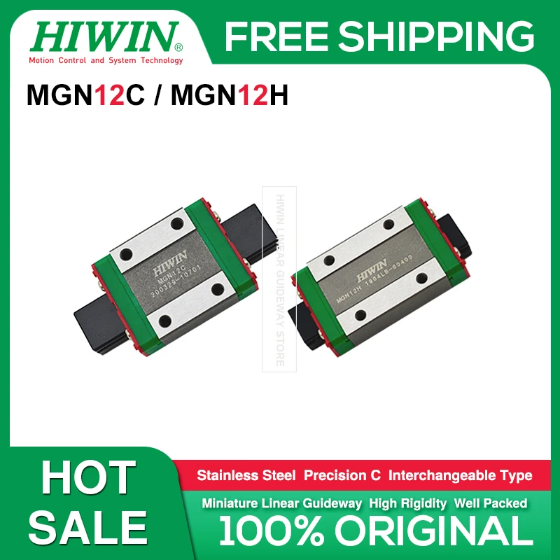 Подлинный HIWIN MGN12C MGN12H линейный блок ползунок из нержавеющей стали для 12 мм MGN12