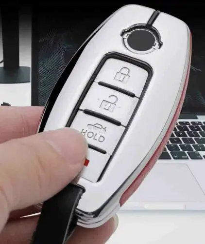 

Alloy Leather Car Key Cover Case For Nissan Infiniti Q50 FX35 Q70 QX70 G37 Key Shell Car Key Bag Key Holder Key Organizer