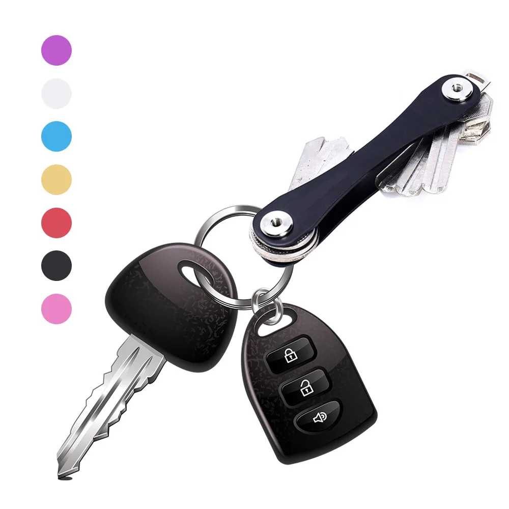 

DIY Pocket Key Wallet Keychain Keyring Wallets Portable Compact Aluminum Keychain Multi-functional Clip Key Clip Key Ring