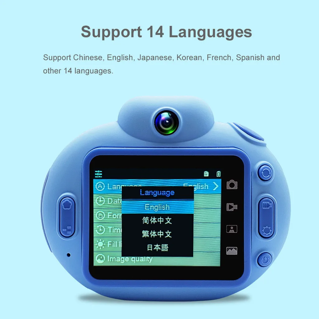 Children Kids Digital Camera 2.0 Inch Screen Support HD Video Record Self Timer timed shooting function multifunction camera | Электроника