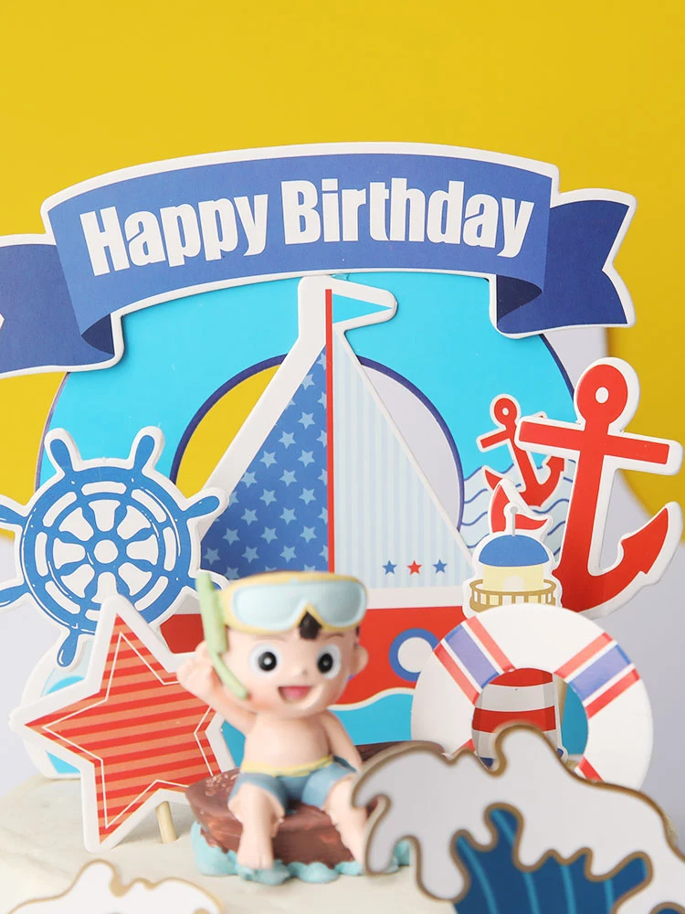 Очки-парусники для мальчиков летние украшения корабль на день рождения якорь