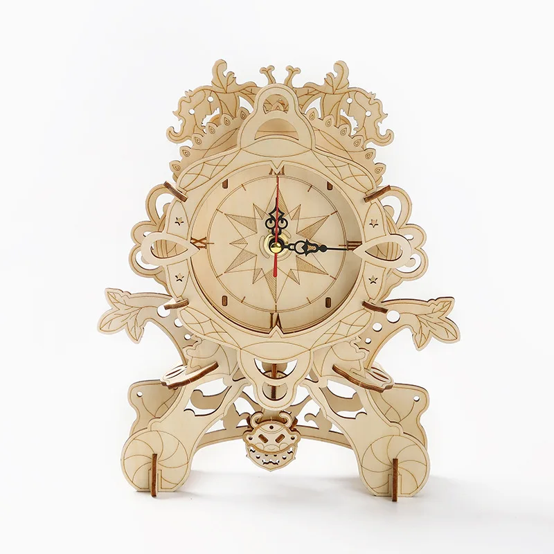 

Retro Clock Three-dimensional Splicing Toy Semi-finished Wooden DIY Manual Splicing Assembly Model Handicraft Material Package